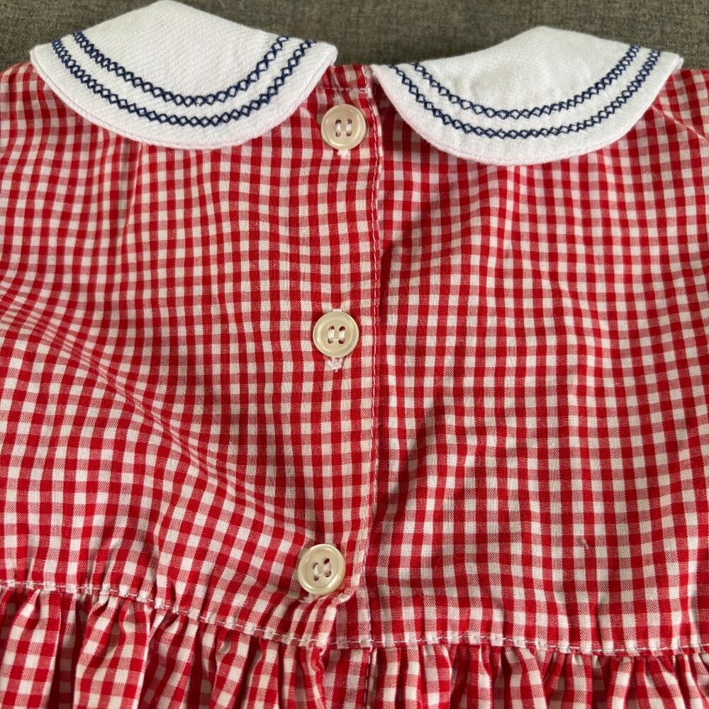 NWOT Vintage Okie Dokie Gingham Embroidered Dress Size 24M - Picture 6 of 6
